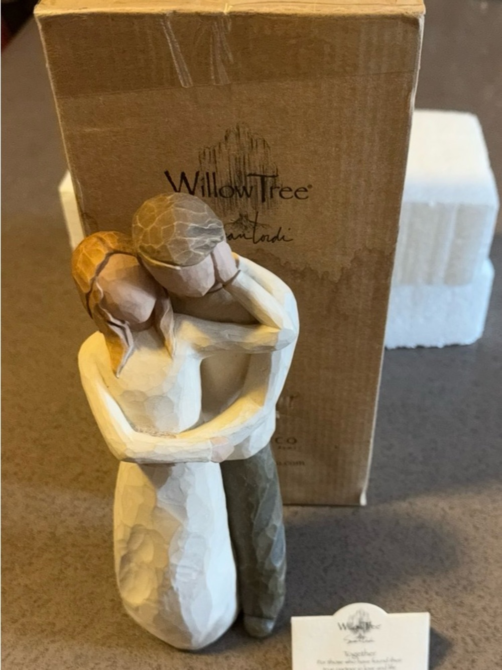 Willow Tree Together Couple Figurine - Cream, Brown, Tan